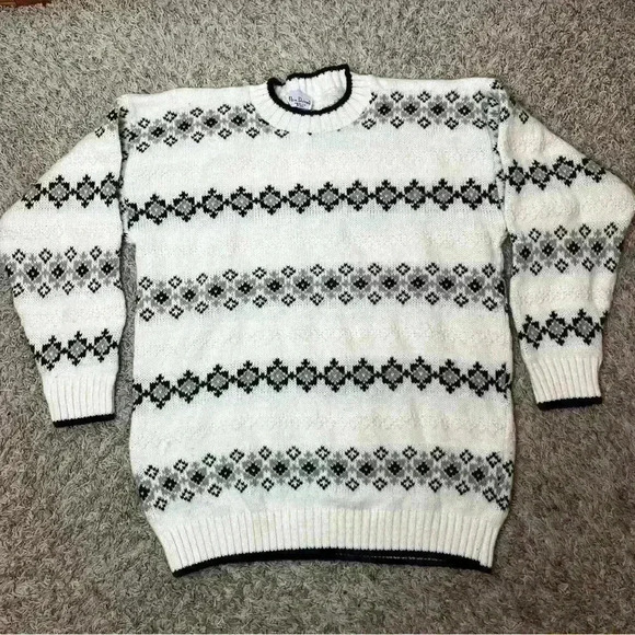 Nan Dorsey Sweaters - Vintage Nan Dorsey Cable Knit Sweater Made In USA Women Large‎ Cream Heavy Warm